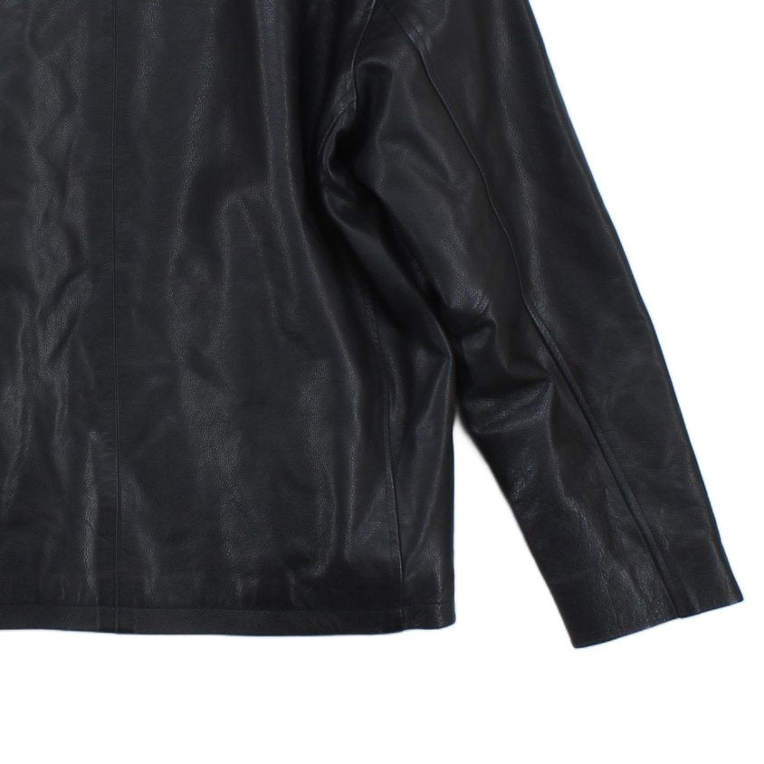 Mens Leather Jacket Full Zip Collared