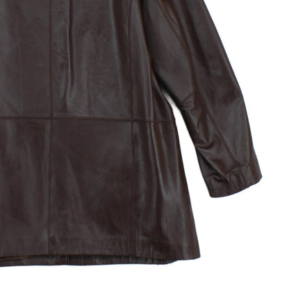 Womens Leather Overcoat Long Sleeve