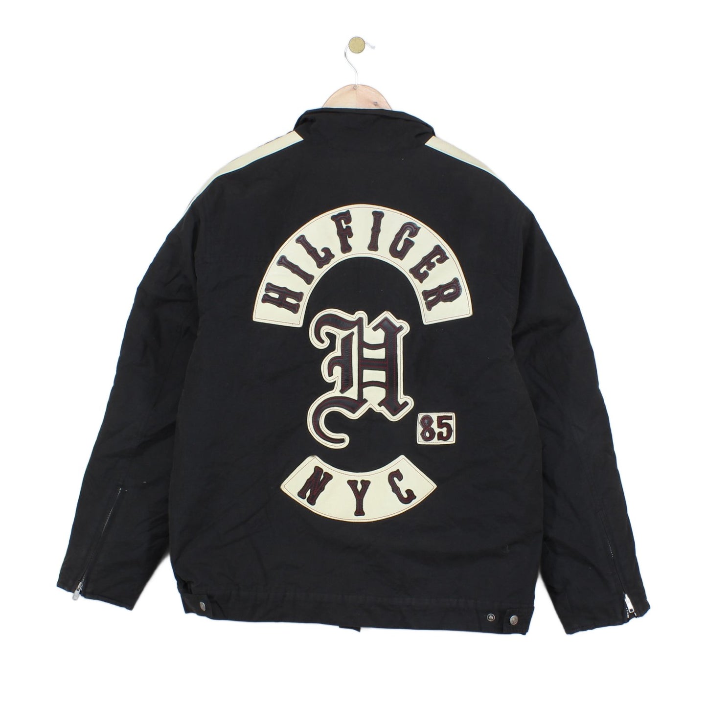 Mens Biker Jacket Streetwear Big Logo