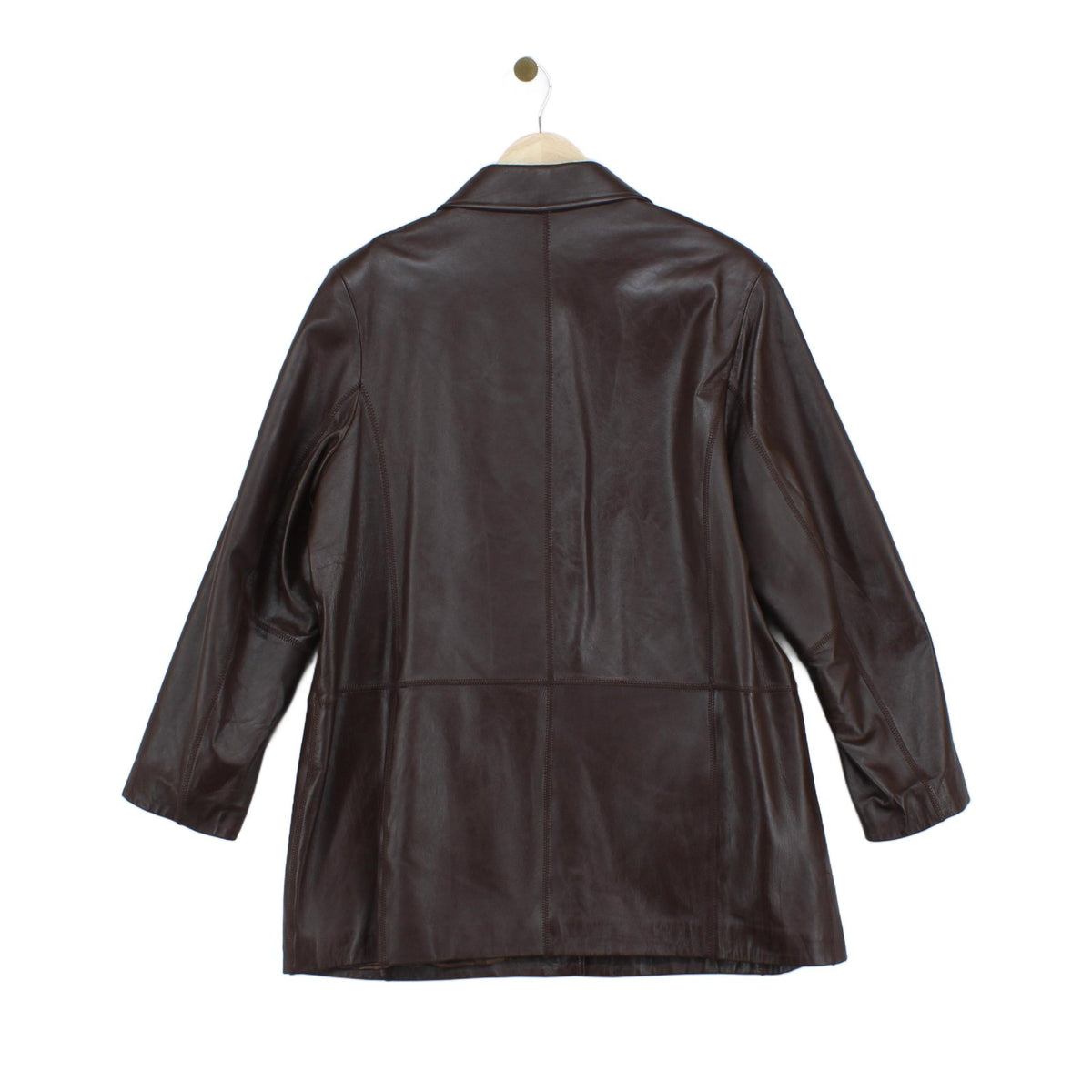 Womens Leather Overcoat Long Sleeve