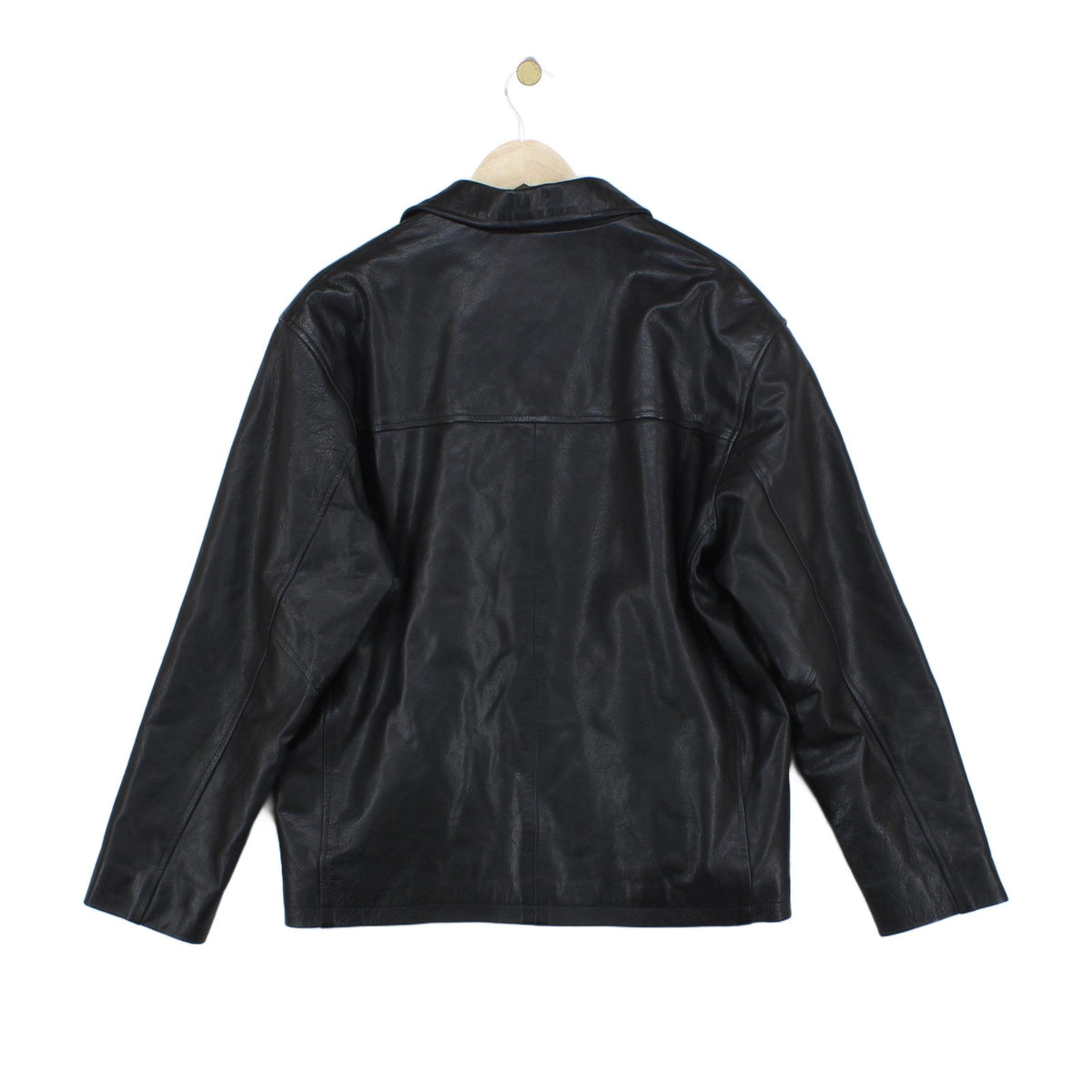 Mens Leather Jacket Full Zip Collared