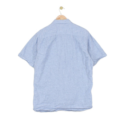 Mens Shirt Short Sleeve Cotton Linen