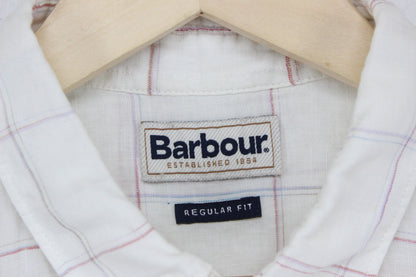 Mens Linen Check Shirt Button Up Summer
