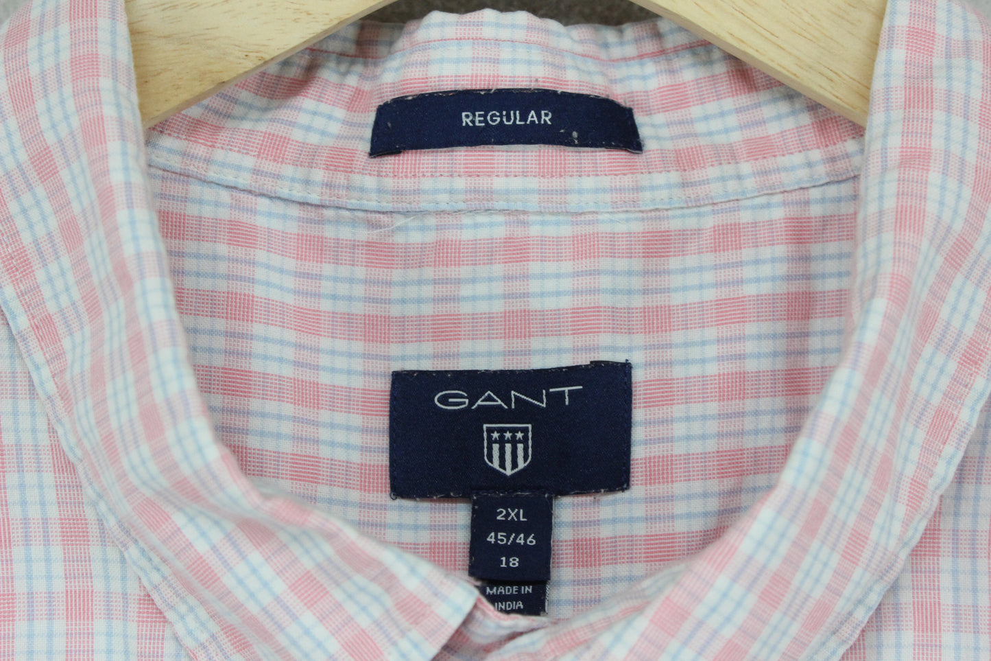 Mens Shirt Short Sleeve Check Button Up Collared