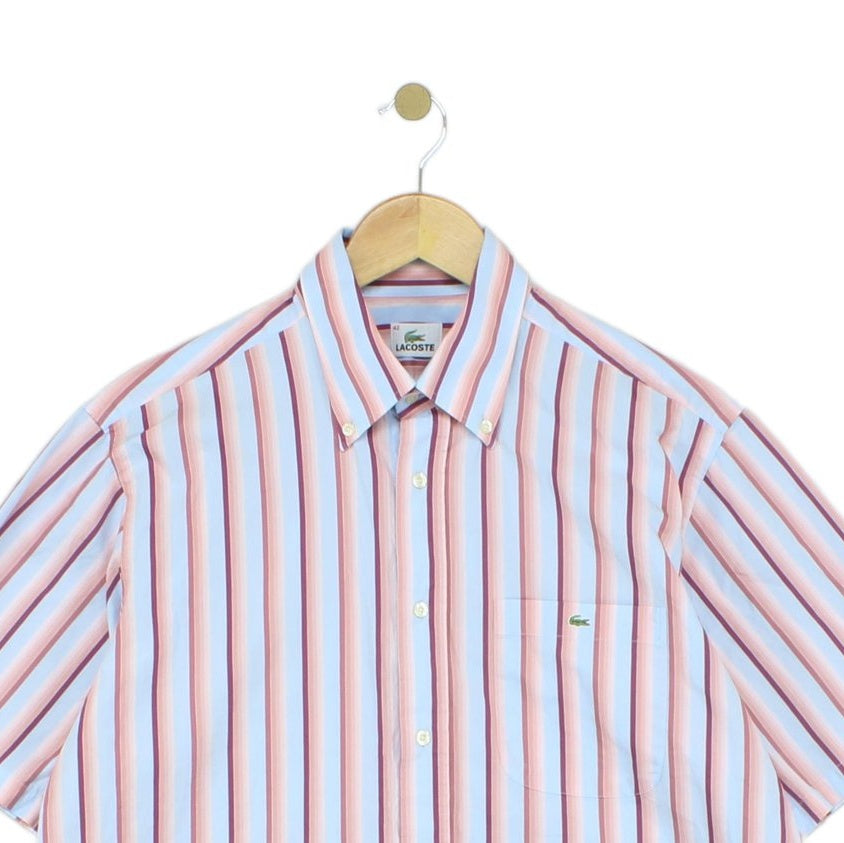 Mens Striped Shirt  Short Sleeve Casual