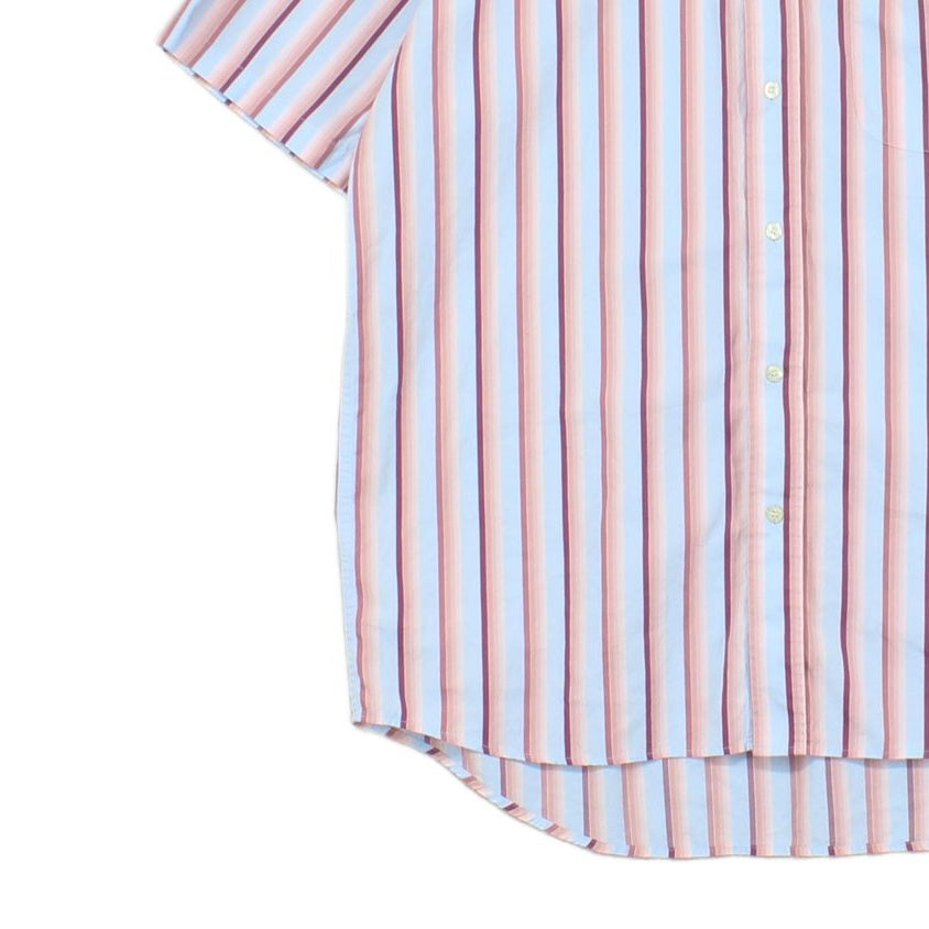 Mens Striped Shirt  Short Sleeve Casual