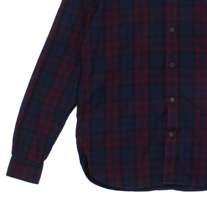 Mens Check Shirt Long Sleeve Button Up