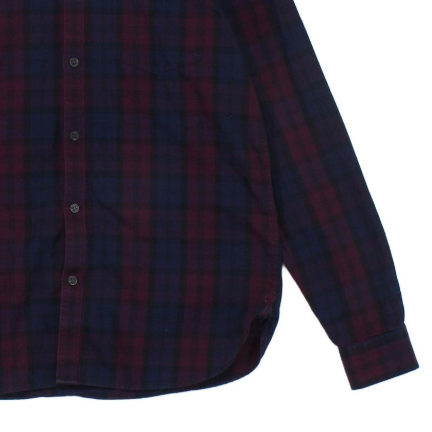 Mens Check Shirt Long Sleeve Button Up