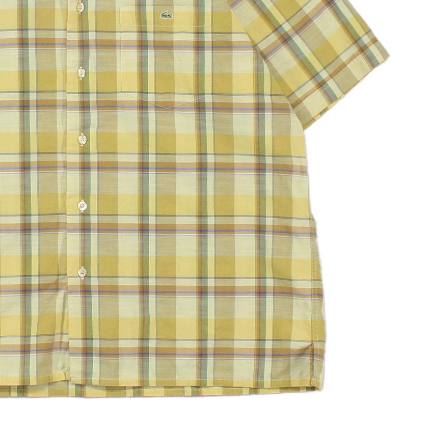 Mens Plaid Shirt Short Sleeve Button Up