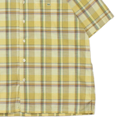 Mens Plaid Shirt Short Sleeve Button Up