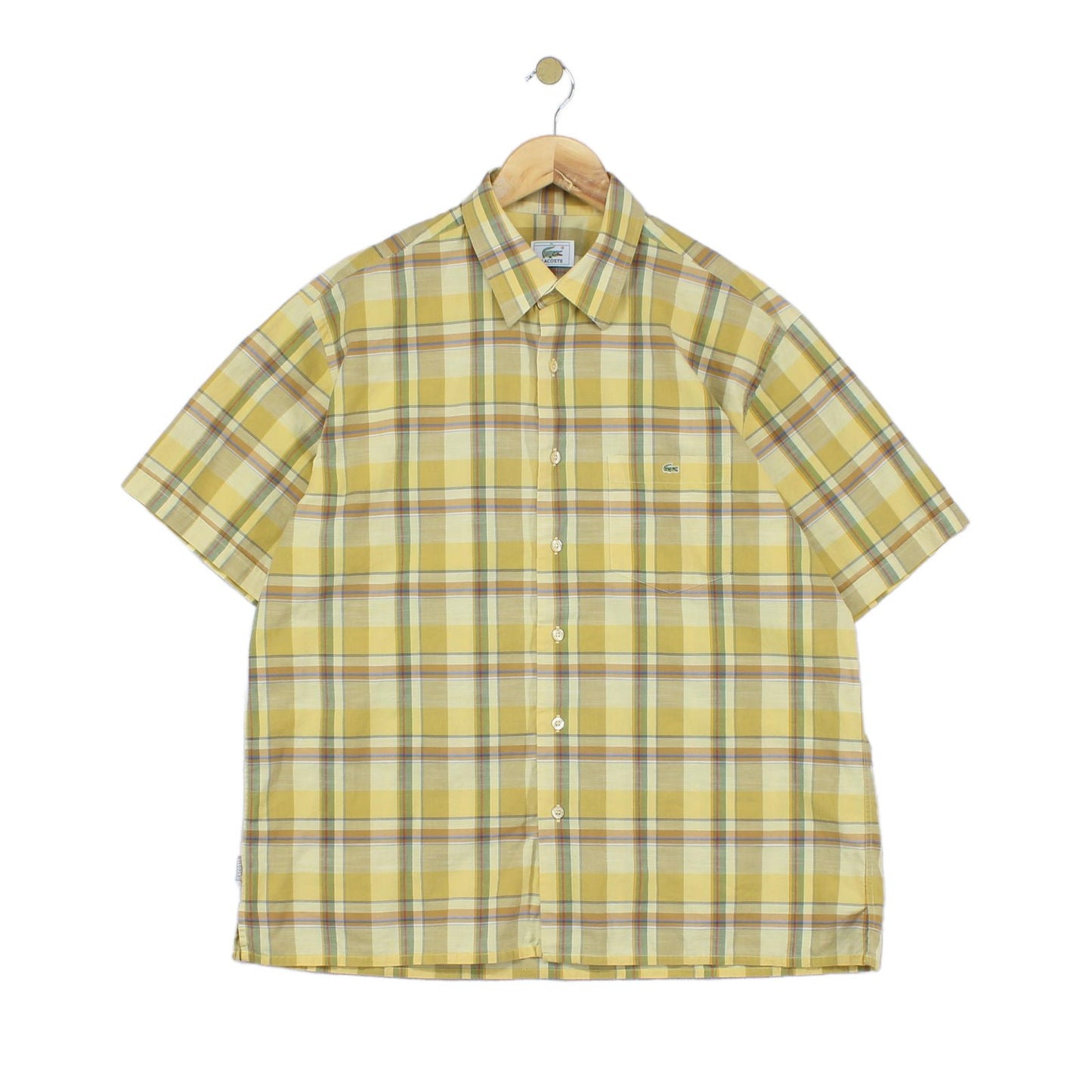 Mens Plaid Shirt Short Sleeve Button Up