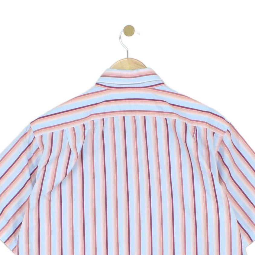 Mens Striped Shirt  Short Sleeve Casual