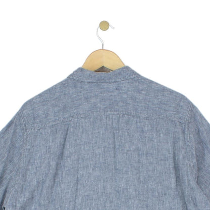 Mens Shirt Button Up Short Sleeve Linen Lyocell