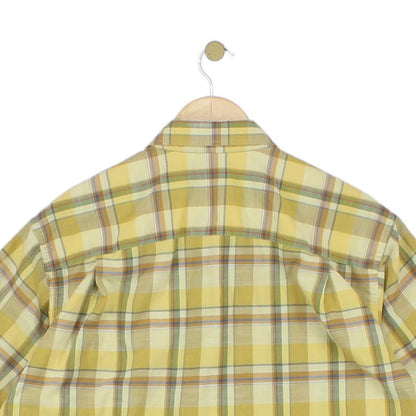 Mens Plaid Shirt Short Sleeve Button Up