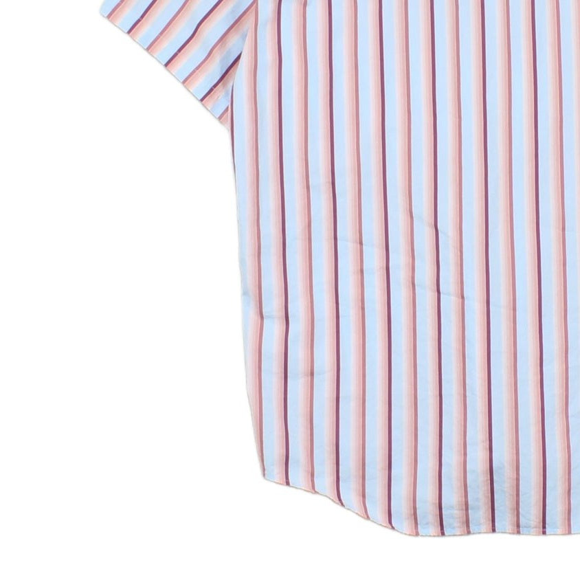 Mens Striped Shirt  Short Sleeve Casual