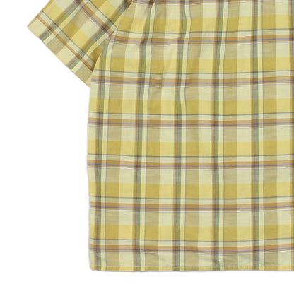 Mens Plaid Shirt Short Sleeve Button Up