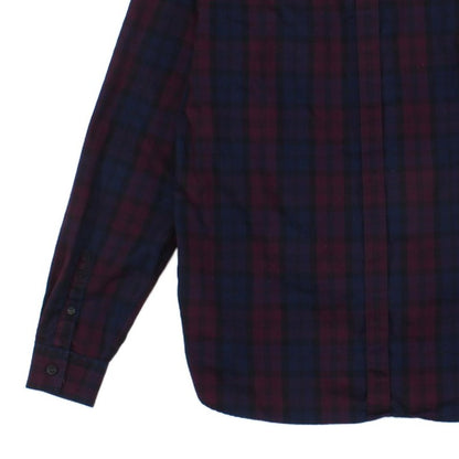 Mens Check Shirt Long Sleeve Button Up