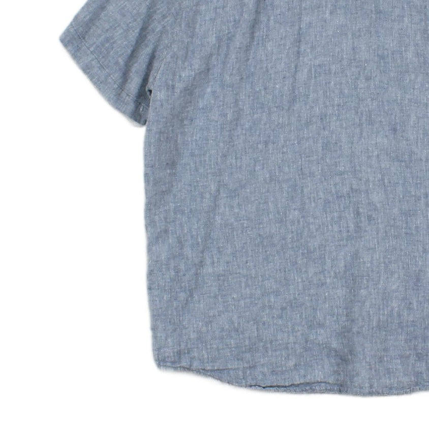 Mens Shirt Button Up Short Sleeve Linen Lyocell
