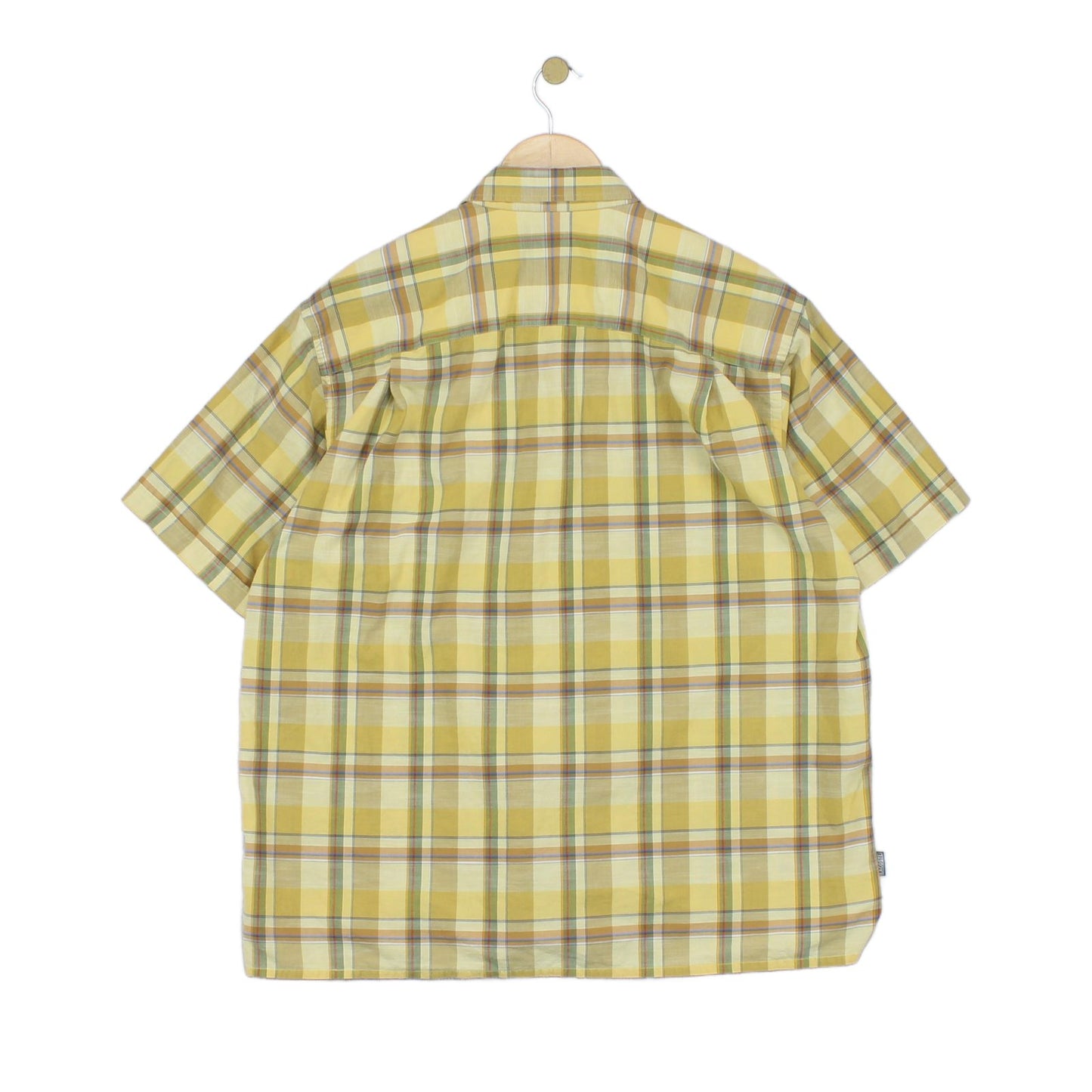 Mens Plaid Shirt Short Sleeve Button Up