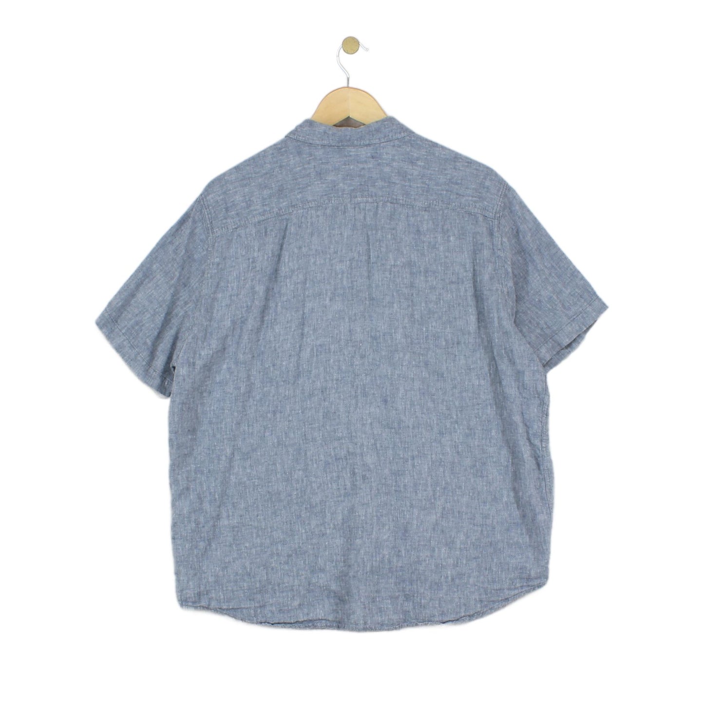 Mens Shirt Button Up Short Sleeve Linen Lyocell