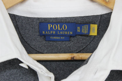 Mens Rugby Polo Shirt Classic Fit Long Sleeve
