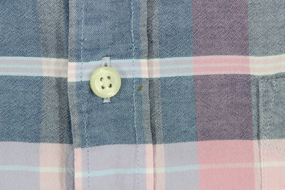Mens Plaid Shirt Short Sleeve Check