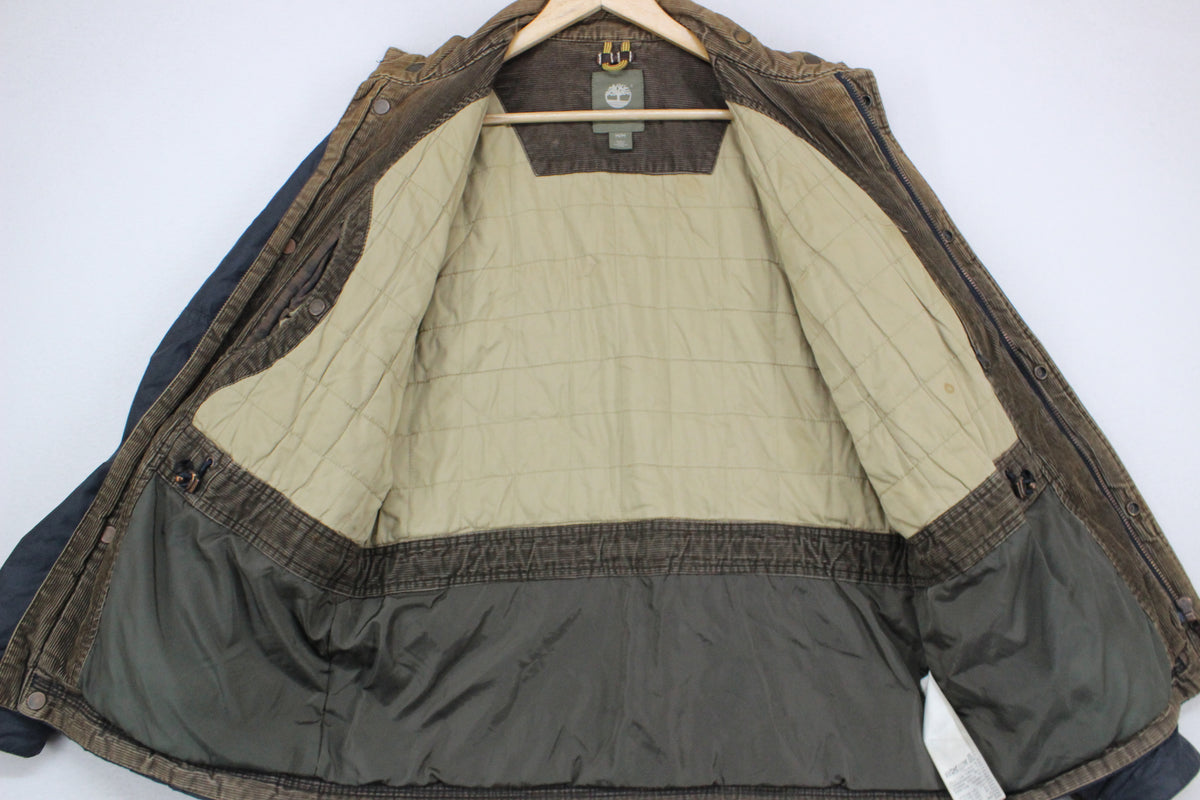 Mens Field Jacket Insulated Corduroy Collar Full Zip