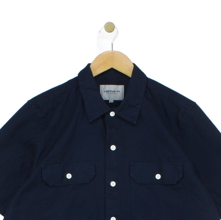 Mens Workwear Shirt Button Up Short Sleeve