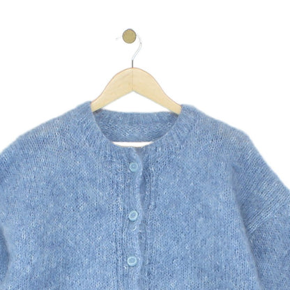 Womens Mohair Cardigan Button Knit Texture Wool Blend