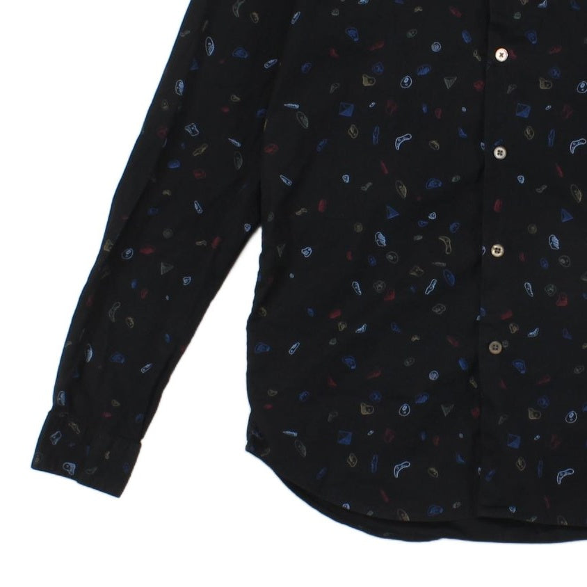 Mens Patterned Shirt Slim Fit Long Sleeve