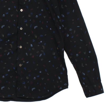 Mens Patterned Shirt Slim Fit Long Sleeve