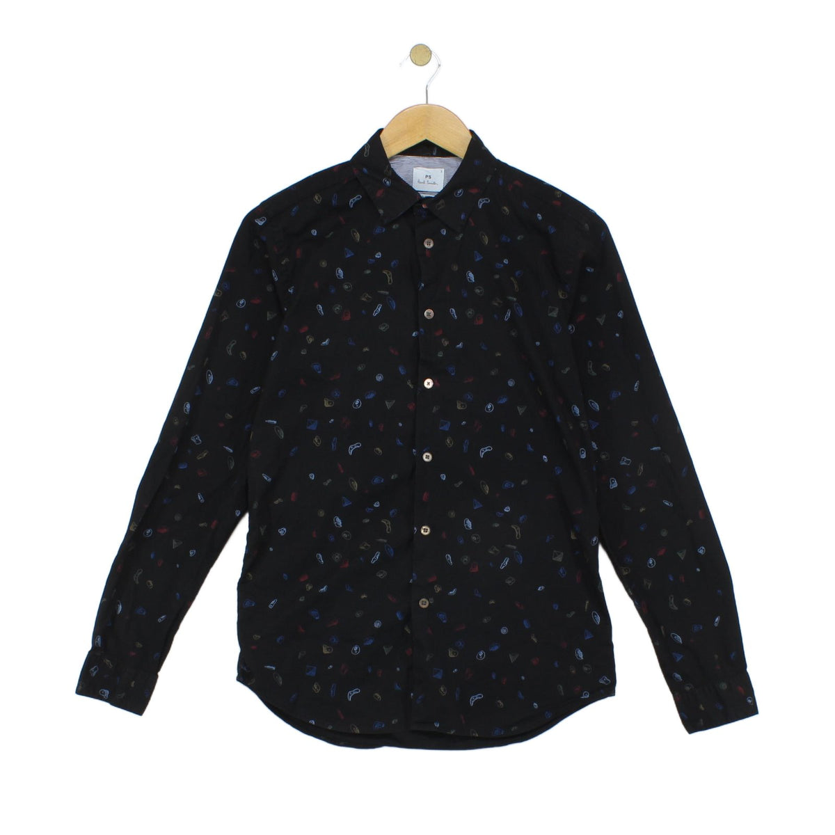 Mens Patterned Shirt Slim Fit Long Sleeve