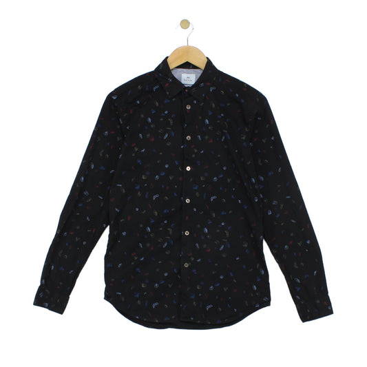 Mens Patterned Shirt Slim Fit Long Sleeve