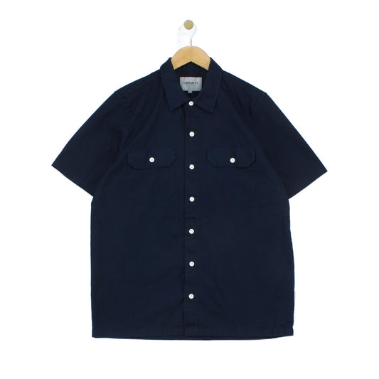 Mens Workwear Shirt Button Up Short Sleeve