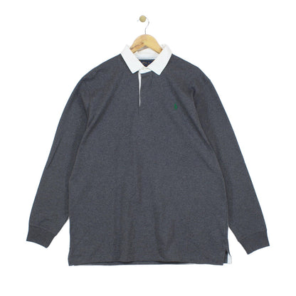Mens Rugby Polo Shirt Classic Fit Long Sleeve