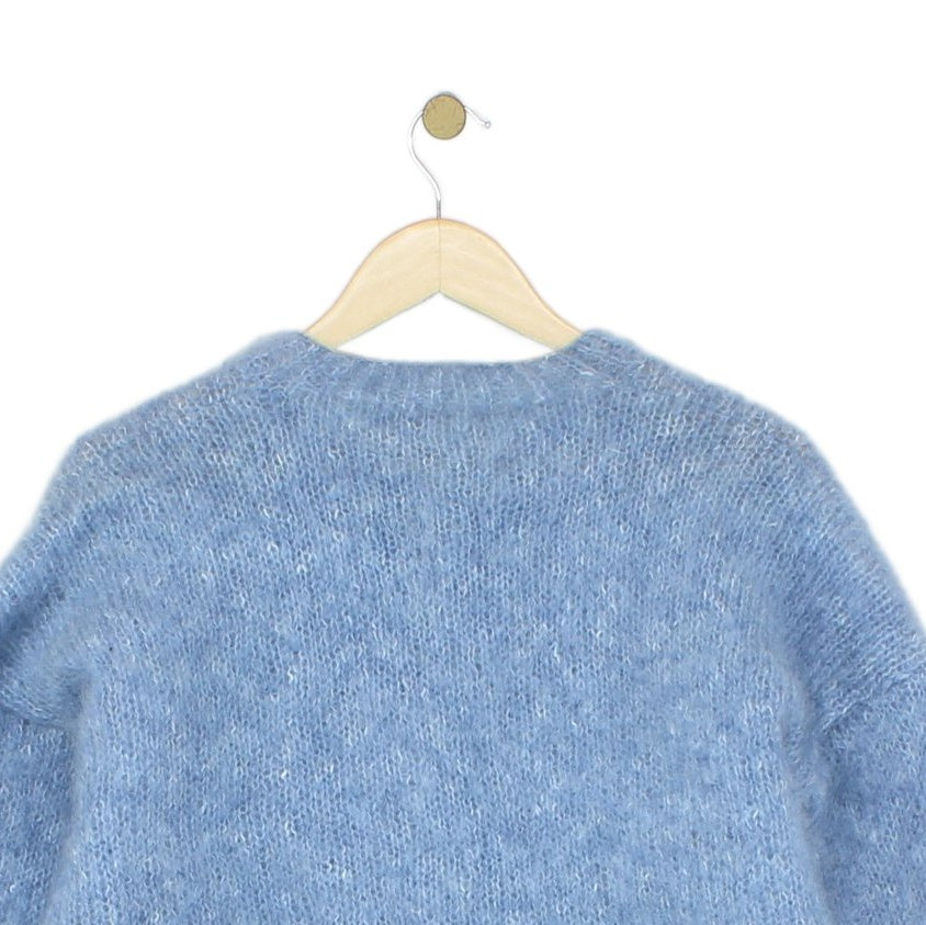 Womens Mohair Cardigan Button Knit Texture Wool Blend