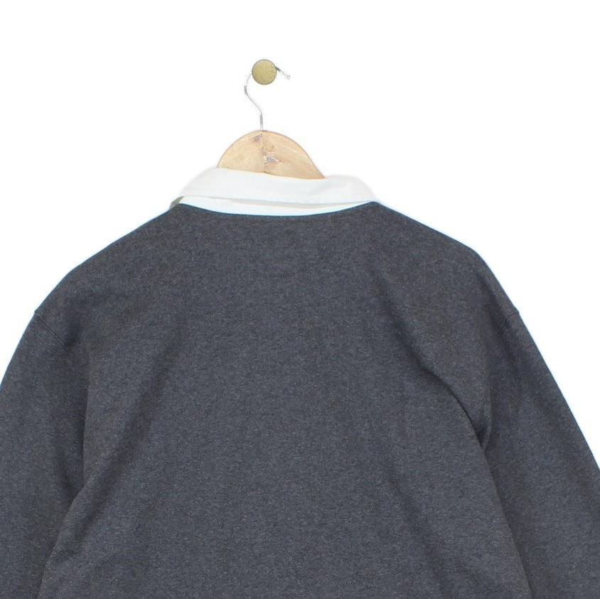 Mens Rugby Polo Shirt Classic Fit Long Sleeve