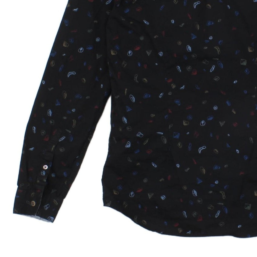 Mens Patterned Shirt Slim Fit Long Sleeve