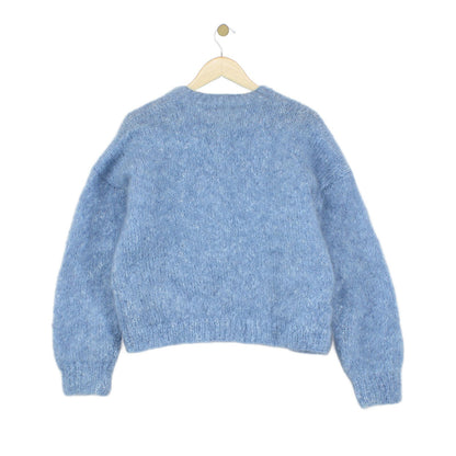 Womens Mohair Cardigan Button Knit Texture Wool Blend