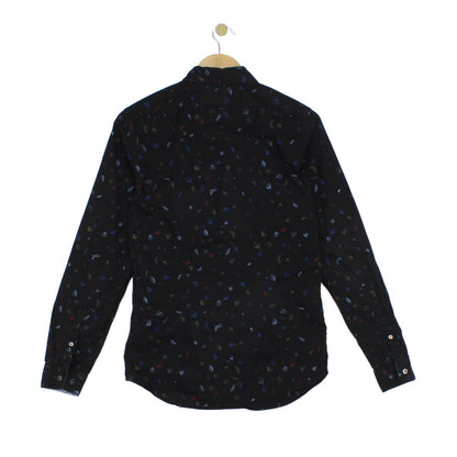 Mens Patterned Shirt Slim Fit Long Sleeve