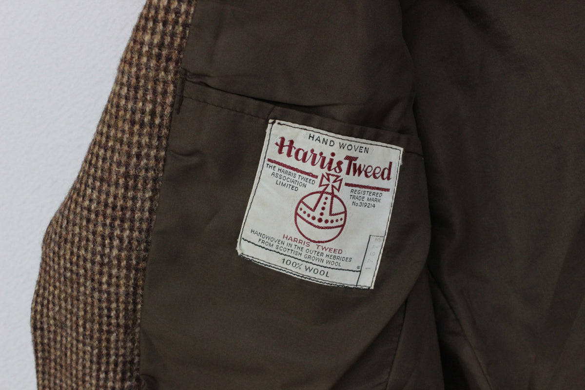 Mens Harris Tweed Blazer Check Formal Wool