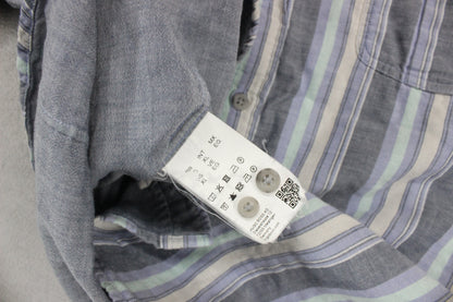 Mens Striped Shirt Slim Fit Short Sleeve