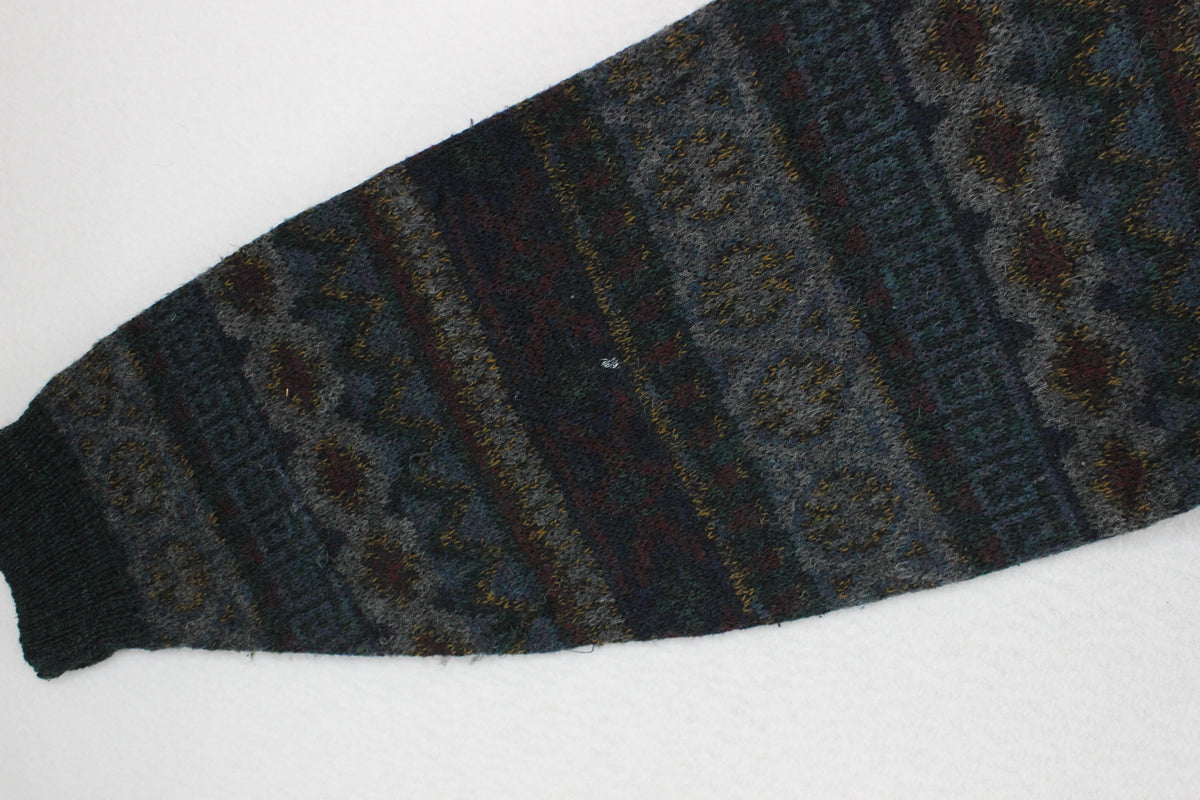 Mens Fair Isle Jumper Crew Neck Knit