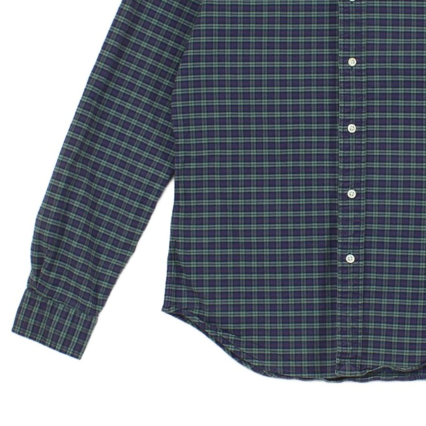 Mens Plaid Shirt Stretch Slim Fit Button Down