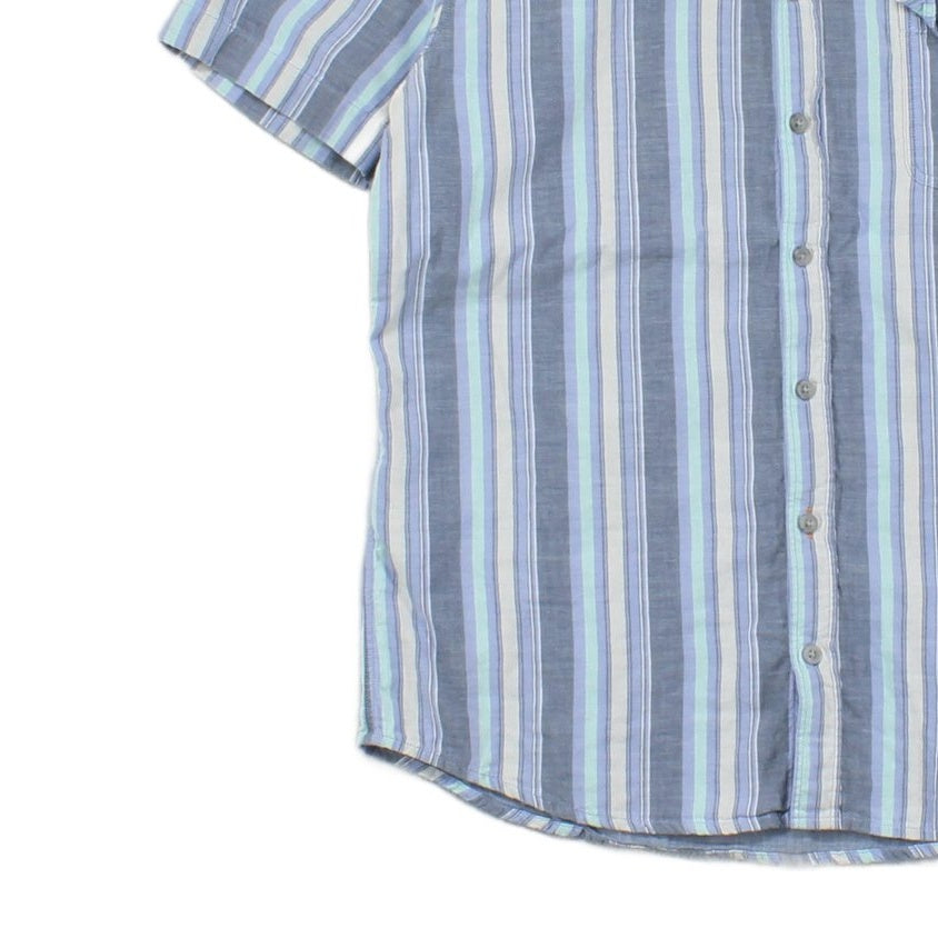 Mens Striped Shirt Slim Fit Short Sleeve