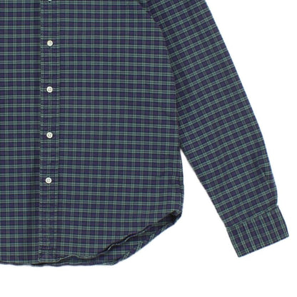 Mens Plaid Shirt Stretch Slim Fit Button Down
