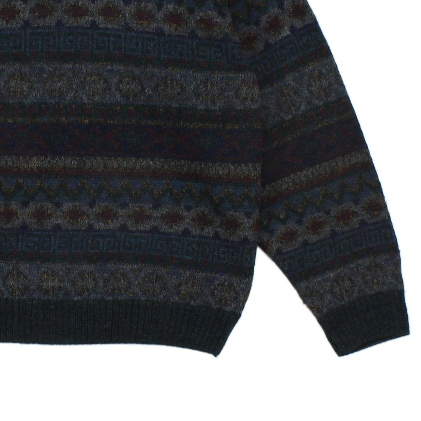 Mens Fair Isle Jumper Crew Neck Knit