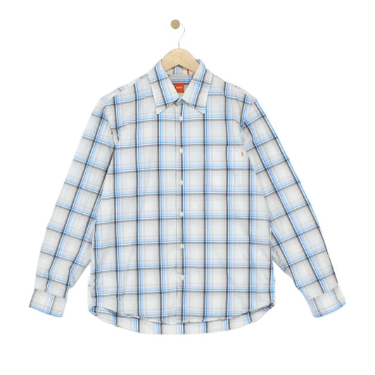Mens Plaid Shirt Long Sleeve Button Up