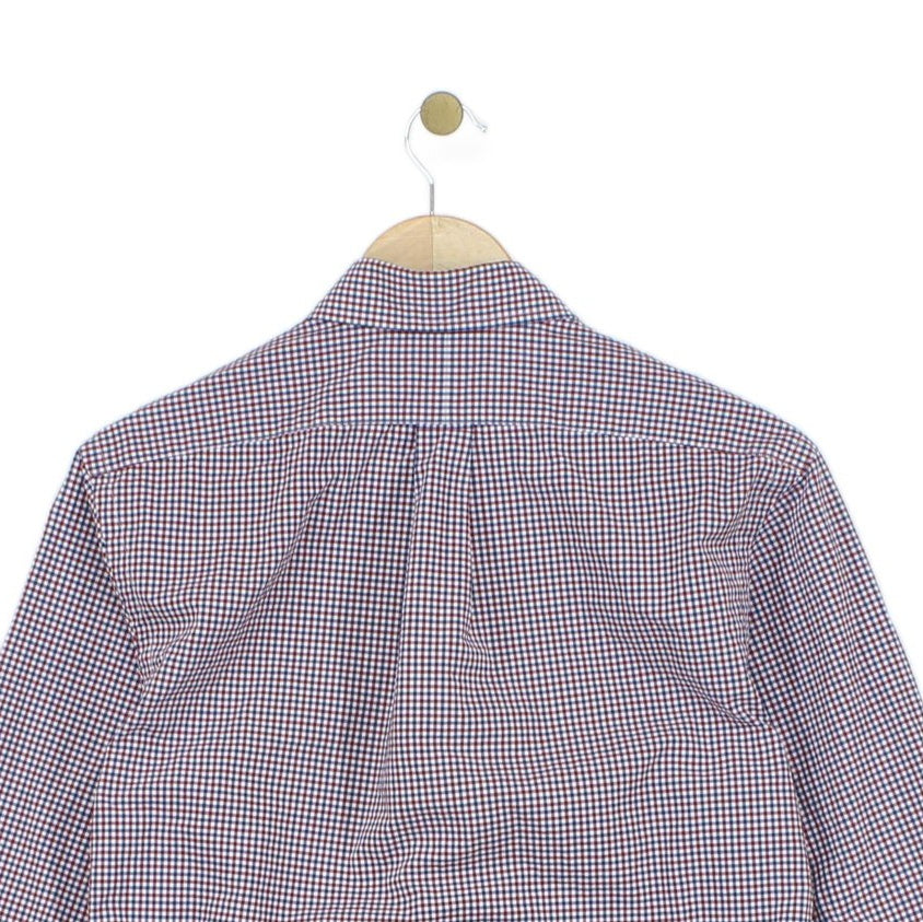 Mens Check Shirt Slim Fit Button Down