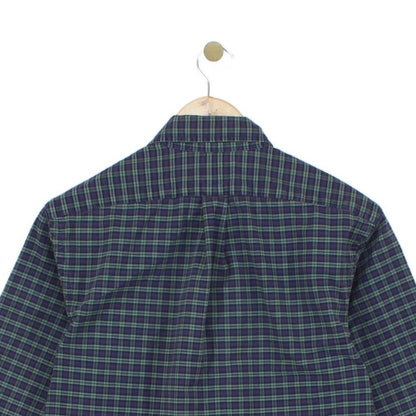Mens Plaid Shirt Stretch Slim Fit Button Down